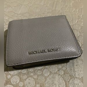 Grey/gray leather MK wallet